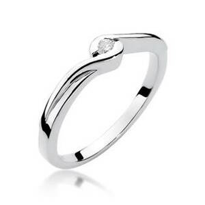 NUBIS® Zlatý zásnubní prsten s diamantem - velikost 51 - W-027W-51