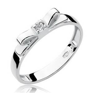 NUBIS® Zlatý prsten mašlička s diamantem - velikost 52 - W-290W-52