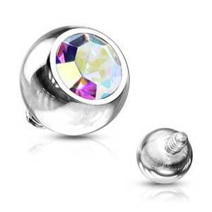 Šperky4U Ozdobný kulička s kamínem k mikrodermálu, průměr 3 mm - MD019-03AB