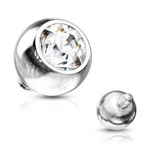 Šperky4U Ozdobný kulička s kamínem k mikrodermálu, průměr 3 mm - MD019-03C