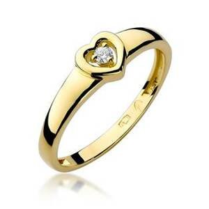 NUBIS® Zlatý zásnubní prsten s diamantem - velikost 55 - W-001G-55