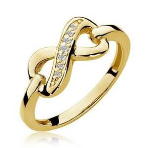 NUBIS® Zlatý prsten nekonečno s diamanty - velikost 52 - W-285G-52