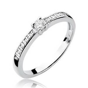 NUBIS® Zlatý zásnubní prsten s diamanty - velikost 59 - W-288W0.13-59