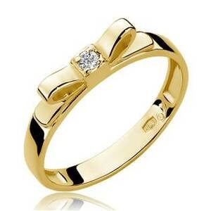 NUBIS® Zlatý prsten mašlička s diamantem - velikost 54 - W-290G-54
