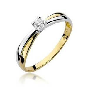 NUBIS® Zlatý zásnubní prsten s diamantem - velikost 62 - W-230GW-62