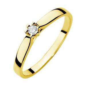 NUBIS® Zlatý zásnubní prsten s diamantem - velikost 55 - W-222-0.08G-55