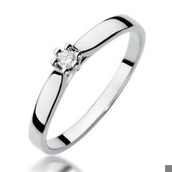 NUBIS® Zlatý zásnubní prsten s diamantem - velikost 60 - W-222-0.08W-60