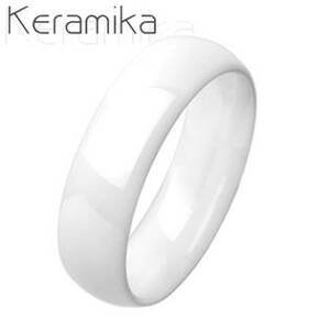 NUBIS® KM1013-6 Pánský keramický prsten bílý, šíře 6 mm - velikost 67 - KM1013-6-67