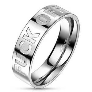 Šperky4U Ocelový prsten "FUCK OFF" - velikost 68 - OPR1840-67