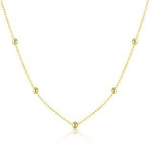 NUBIS® Zlacený stříbrný náhrdelník s drobnými kuličkami, délka 50 cm - NB-2095GD-50
