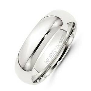 NUBIS® NB101-6 Stříbrný snubní prsten šíře 6 mm - velikost 67 - NB101-6-67