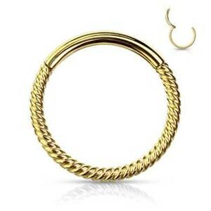 Šperky4U Piercing segment kruh vroubkovaný - K1042GD-1210