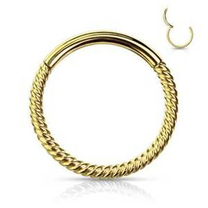 Šperky4U Piercing segment kruh vroubkovaný - K1042GD-1008