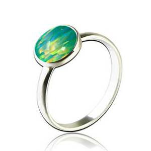 NUBIS® Stříbrný prsten s opálem - velikost 51 - NBP95-OP11-52