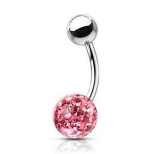 NUBIS® Piercing do pupíku s kamínky Crystals From Swarovski® kulička 8mm - BS1003P-10