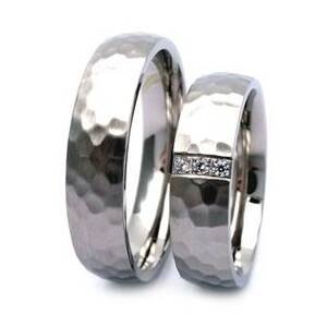 NUBIS® NSS3016 Tepaný dámský snubní prsten ocel - velikost 59 - NSS3016-ZR-59