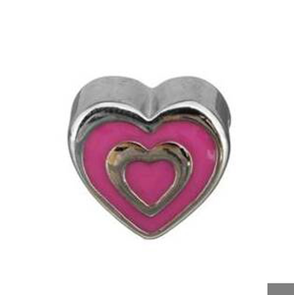 Šperky4U Navlékací ocelový přívěšek korálek - srdce - K0059