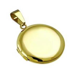 Šperky4U Zlacený ocelový přívěšek - medailon otevírací kruh - OPP1770-GD