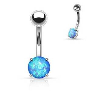 Šperky4U Piercing do pupíku opál modrý - WP01314-OP06