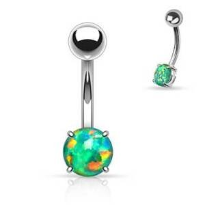 Šperky4U Piercing do pupíku opál zelený - WP01313-OP17