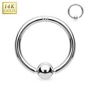 Šperky4U Zlatý piercing - kruh, Au 585/1000 - ZL01042-08102-WG