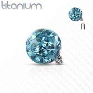 Šperky4U Náhradní kulička TITAN, závit 1,2 mm, barva tyrkysová - TIT1117Q-03