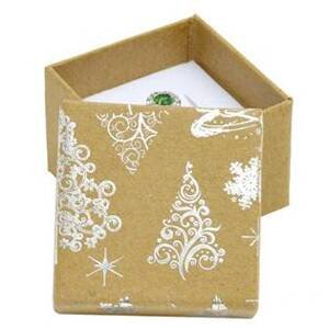 Šperky4U Vánoční dárková krabička na prsten/náušnice - stříbrný motiv - KR0367-SI