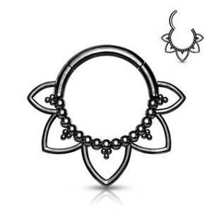 Šperky4U Černý ocelový piercing do nosu - septum - NS0033-K