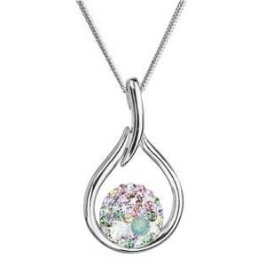 EVOLUTION GROUP CZ Stříbrný náhrdelník se Swarovski krystaly kapka, Sakura - 32075.3