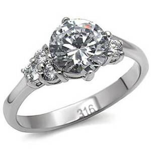 Šperky4U Ocelový prsten se zirkony - velikost 62 - AL-0002-62