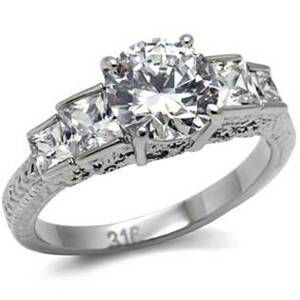 Šperky4U Ocelový prsten se zirkony - velikost 55 - AL-0006-55