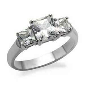 Šperky4U Ocelový prsten s hranatými zirkony - velikost 54 - AL-0007-54