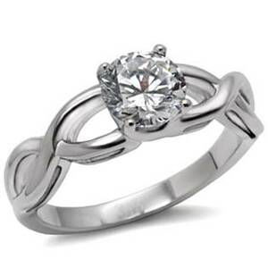 Šperky4U Ocelový prsten se zirkonem - velikost 52 - AL-0009-52