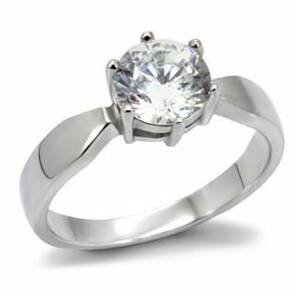 Šperky4U Ocelový prsten se zirkonem - velikost 50 - AL-0010-50