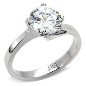 Šperky4U Ocelový prsten se zirkonem - velikost 60 - AL-0011-60