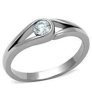 Šperky4U Ocelový prsten se zirkonem - velikost 55 - AL-0018-55