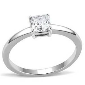 Šperky4U Ocelový prsten se čtvercovým zirkonem - velikost 62 - AL-0029-62