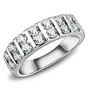 Šperky4U Ocelový prsten se zirkony - velikost 53 - AL-0041-53