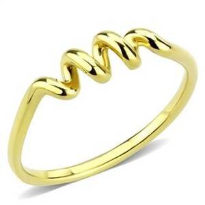 Šperky4U Zlacený ocelový prsten spirála - velikost 58 - AL-0044-58