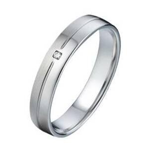 NUBIS® NSS3017 Snubní ocelový prsten se zirkonem, šíře 4 mm - velikost 48 - NSS3017-ZR-48
