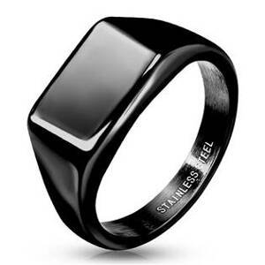 Spikes USA Černý ocelový prsten s možností rytiny - velikost 60 - OPR1860-60