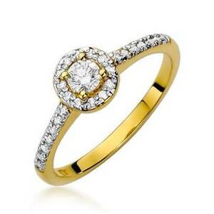 NUBIS® Zlatý prsten s diamanty - velikost 52 - W-406G-52