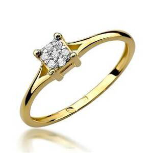 NUBIS® Zlatý zásnubní prsten s diamanty - velikost 52 - W-424G-52