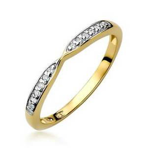 NUBIS® Zlatý prsten s diamanty - velikost 52 - W-425GW-52
