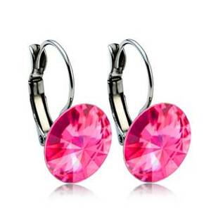 NUBIS® Ocelové náušnice s krystaly Swarovski® 12 mm, ROSE - NBS12-RO