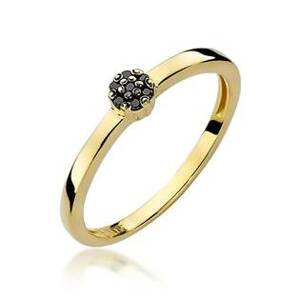 NUBIS® Zlatý prsten s černými diamanty - velikost 47 - W-100GK-47