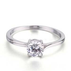 NUBIS® Stříbrný prsten s čirým zirkonem - velikost 49 - NB-5073-49