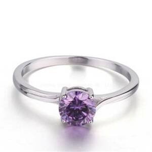 NUBIS® Stříbrný prsten s fialovým zirkonem - velikost 60 - NB-5076-60