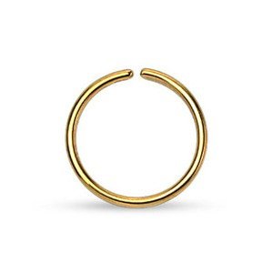Šperky4U Piercing do nosu - kruh zlacený - N0003-1610
