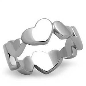 Šperky4U Ocelový prsten se srdíčky - velikost 50 - AL-0057-50